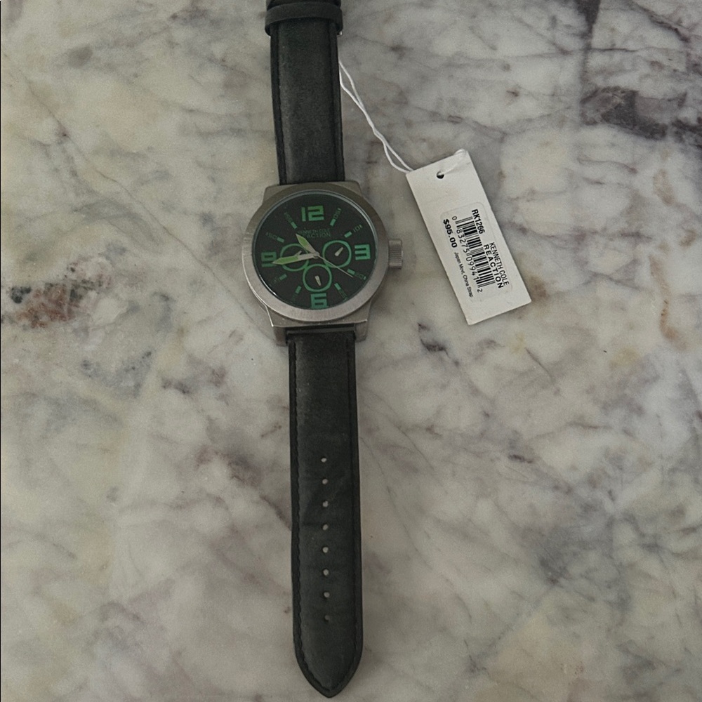 Kenneth Cole Reaction Black and Green Dial Watch